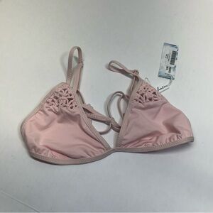 Frankie's Bikinis Blush Pink Crochet Bikini Top